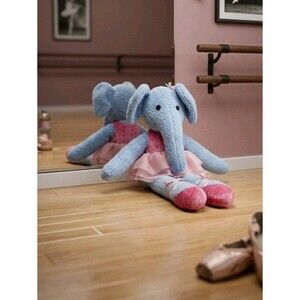 Bestever Plush Elephant Blue Pink Ballerina 14" Ballet TuTu Slippers Headband